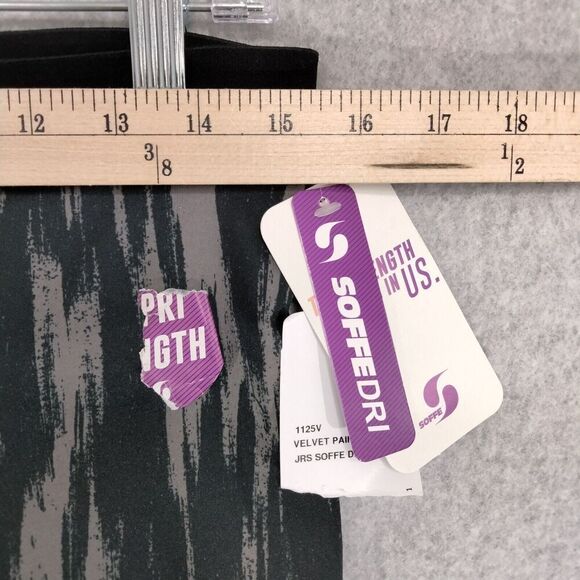 Soffe NWT Leggings Womens Size Large Black Gray Zebra Low Rise Capri Length - Picture 4 of 11